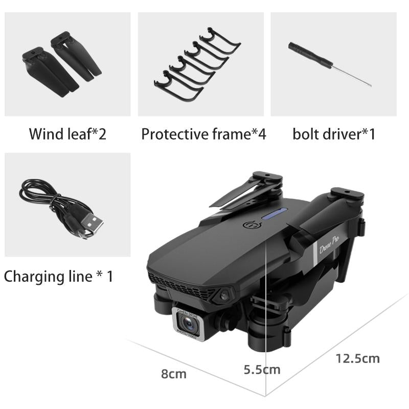 E88 Foldable Remote Control Quadcopter Drone, Suitable for Beginners, Toy Drone, Optional Dual Batteries, Carrying Case, One-Button Start, Waypoint Flight, 360° Flip
