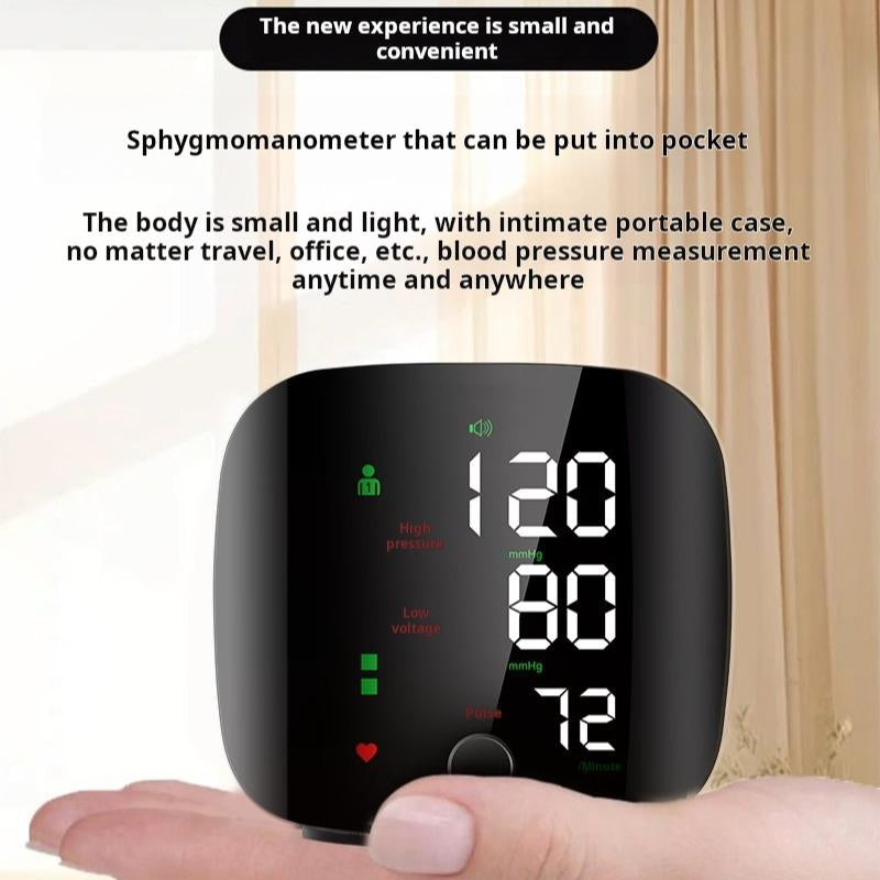 Wrist Blood Pressure Monitor, Rechargeable Monitors for Home Use with Digital Large Display, Voice Broadcast, Blood Pressure Machine, Carrying Case Irregular Heartbeat