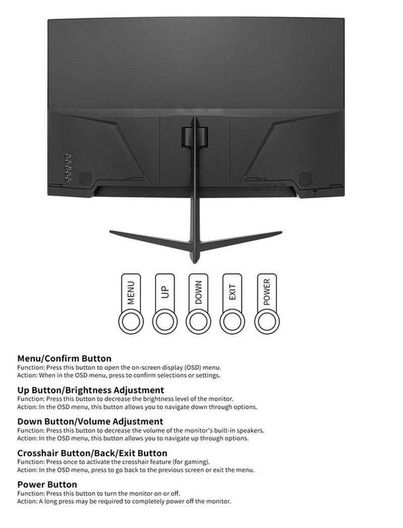 27” Curved QHD Gaming Monitor – 2K IPS, 165Hz, 1Ms, Adaptivesync, Ultra-Slim, Dual HDMI & DP, for PS5, Xbox,