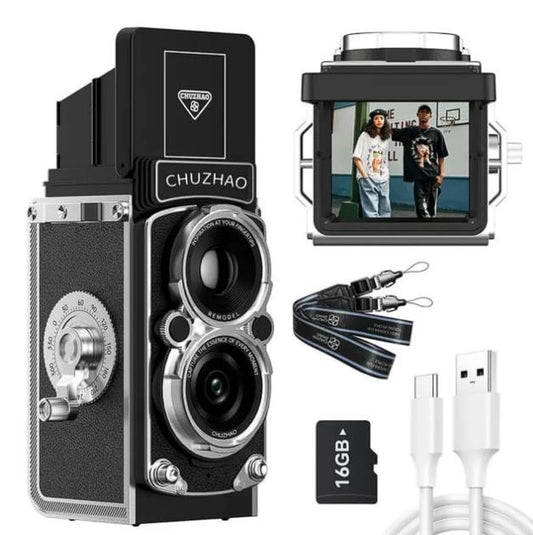 Mini Vintage Digital Camera with Filters,Portable Mini Digital Camera, USB Rechargeable Vintage Camera with Accessories, Point & Shoot Camera for Home & Outdoor, Portable Camera, Tech Gadgets
