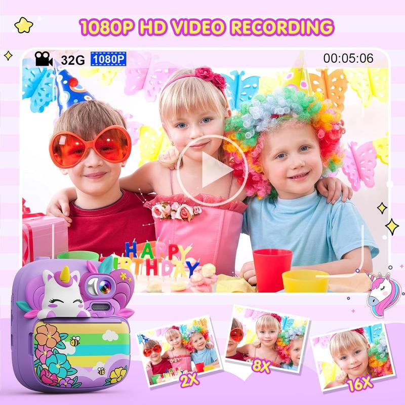 Kids Camera Instant Print, Camera for Kids with Printable Photos, Camera Toys for Children, Digital Camera Birthday Gifts for Girls Instant Print