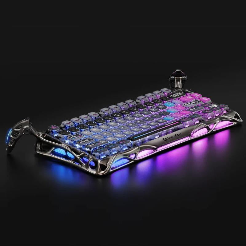 Gravastar Mercury K1 Pro 75% Wireless Mechanical Gaming Keyboard, Gasket Compact Custom Keyboard Hot-Swap Socket, Linear Switches, with RGB Backlit & Frame