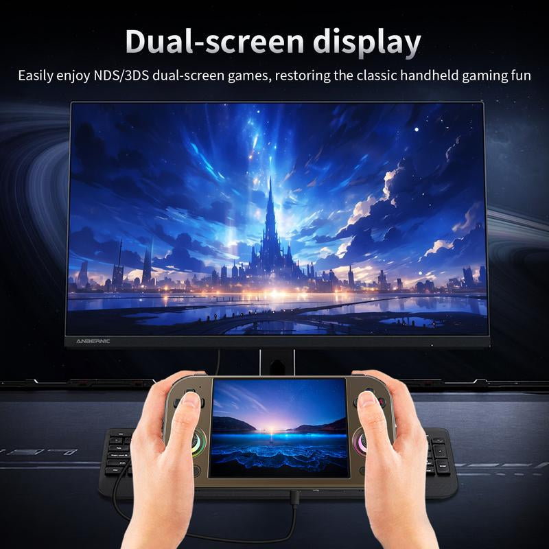 ANBERNIC RG 477M Retro Handheld Game Console 4.7 Inch LTPS In-Cell Touch Screen Portable Video Game Console Aluminum Alloy CNC Android 14 5300Mah RG477M