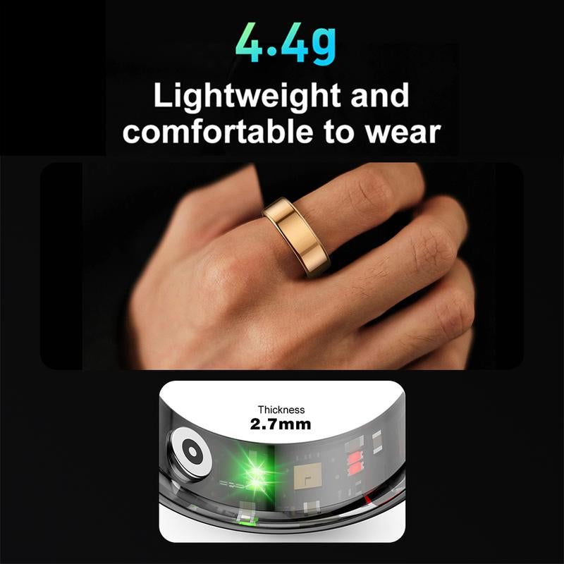 COLMI R02 Stainless Steel Smart Ring, 1 Count , Waterproof Long Battery Life Smart Fashionable Ring for Women Gift, Digital, Cyber, Wireless