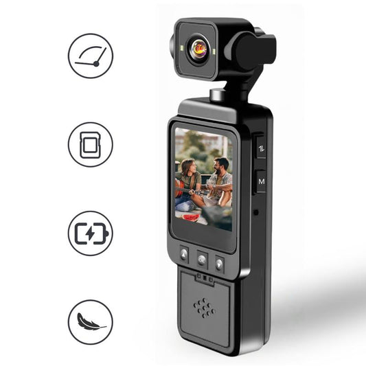 1080P Pocket Action Camera, 360° Rotatable Lens & 1.54-Inch Screen, Wearable Vlogging Camera, Wireless Wifi Body Camera, Video Blog, Sport DV, Streaming Camera, Selfie Video Camera