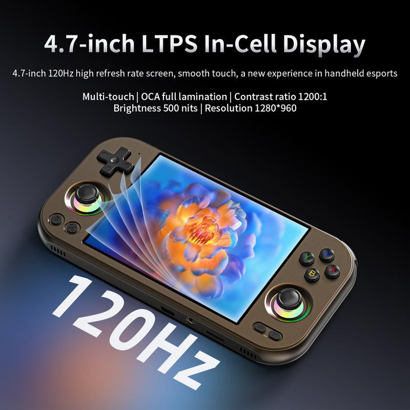 ANBERNIC RG 477M Retro Handheld Game Console 4.7 Inch LTPS In-Cell Touch Screen Portable Video Game Console Aluminum Alloy CNC Android 14 5300Mah RG477M