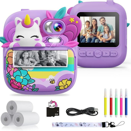 Kids Camera Instant Print, Camera for Kids with Printable Photos, Camera Toys for Children, Digital Camera Birthday Gifts for Girls Instant Print