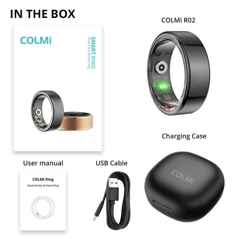 COLMI R02 Stainless Steel Smart Ring, 1 Count , Waterproof Long Battery Life Smart Fashionable Ring for Women Gift, Digital, Cyber, Wireless