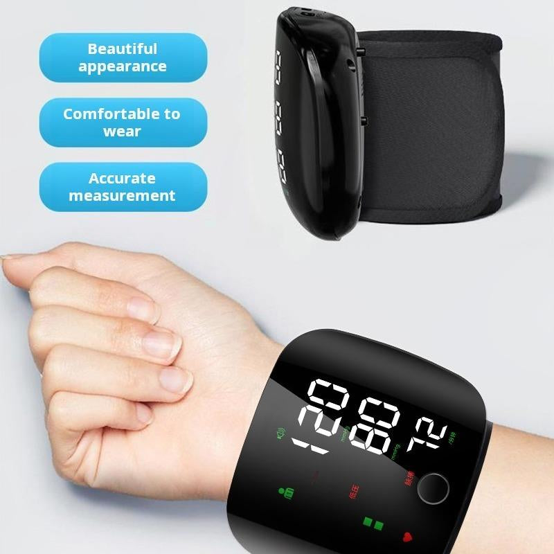 Wrist Blood Pressure Monitor, Rechargeable Monitors for Home Use with Digital Large Display, Voice Broadcast, Blood Pressure Machine, Carrying Case Irregular Heartbeat