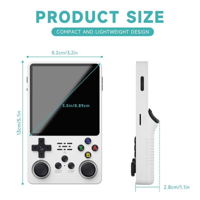 2025 Upgrade R36S Retro Video Gaming Hald Held Game Console with 128GB Storage Built-In 15000+ Classic Games, 3.5 Inch IPS Screen Console Stick 3000Mah Rechargeable Battery, Retro Portable Handheld Boy Consola Portatil Device Mother'S Day Gifts