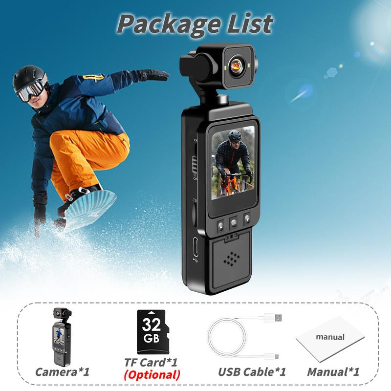1080P Pocket Action Camera, 360° Rotatable Lens & 1.54-Inch Screen, Wearable Vlogging Camera, Wireless Wifi Body Camera, Video Blog, Sport DV, Streaming Camera, Selfie Video Camera