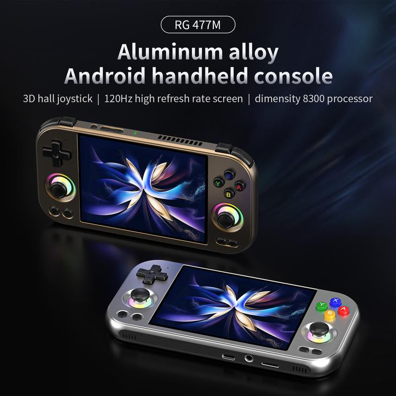 ANBERNIC RG 477M Retro Handheld Game Console 4.7 Inch LTPS In-Cell Touch Screen Portable Video Game Console Aluminum Alloy CNC Android 14 5300Mah RG477M