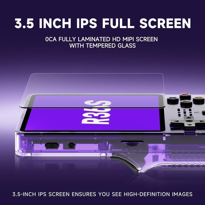 2025 Upgrade R36S Retro Video Gaming Hald Held Game Console with 128GB Storage Built-In 15000+ Classic Games, 3.5 Inch IPS Screen Console Stick 3000Mah Rechargeable Battery, Retro Portable Handheld Boy Consola Portatil Device Mother'S Day Gifts