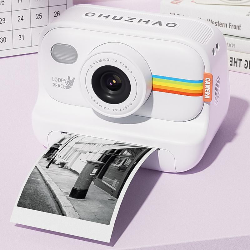Instant Camera with 3 Print Paper, 2.0 Inch LCD Screen Digital Camera, Rechargeable 1080P Pocket Thermal Camera, Birthday Gift for Boys & Girls Kids , Portable Camera, Lens Camera