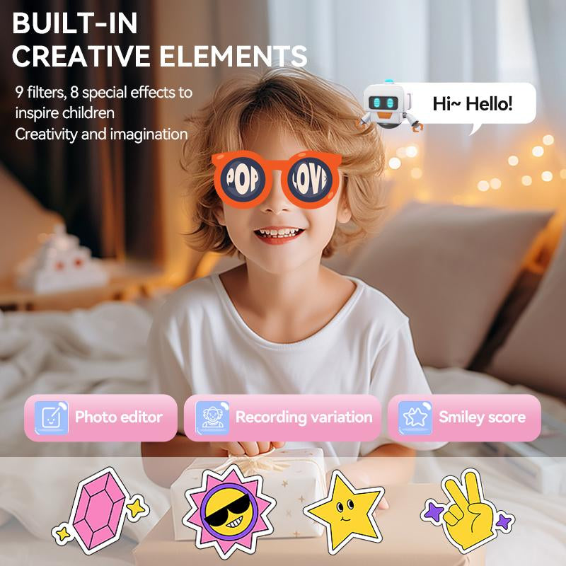 Cute Digital Camera, Dual Lens Digital Camera HD Video Camera with SD Card Slot &Silicone Case,1080P Photo Camera, Camera for Pictures Photo