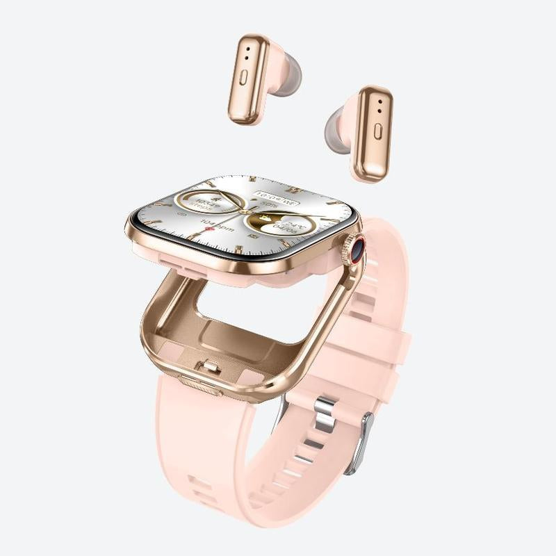 2In1 Multifunctional Smartwatch, Smart Watch with Earbuds, Comes with a Silicone Protective Case, Wireless Calling, Sleep Tracking, Fitness Tracker, Waterproof Sports Watch, Women & Men,The Best Gift for Family and Friends