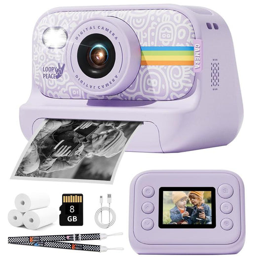 Instant Camera with 3 Print Paper, 2.0 Inch LCD Screen Digital Camera, Rechargeable 1080P Pocket Thermal Camera, Birthday Gift for Boys & Girls Kids , Portable Camera, Lens Camera