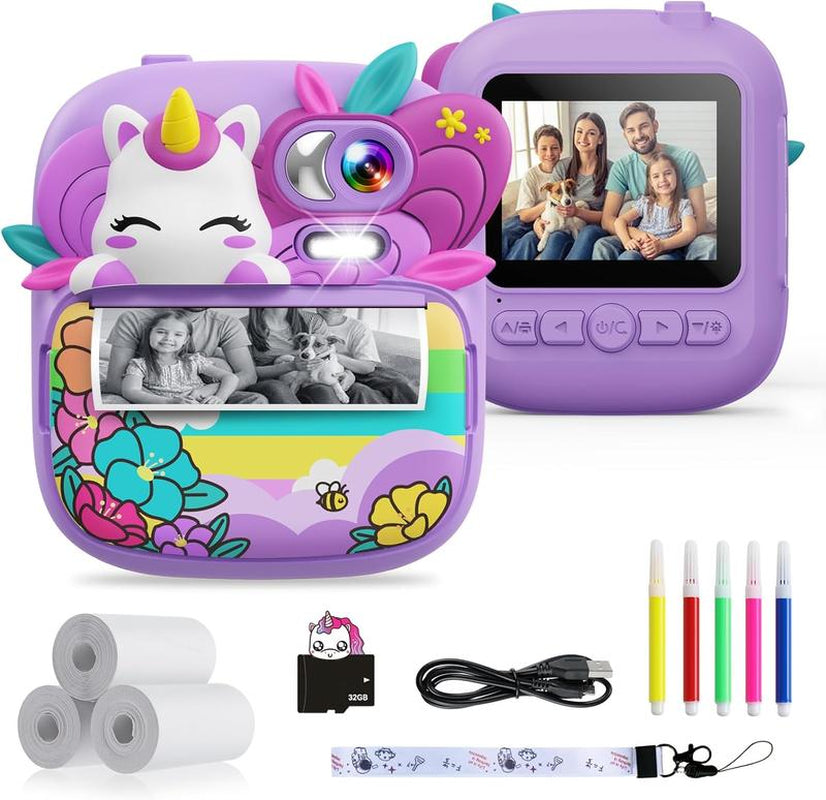 Kids Camera Instant Print, Camera for Kids with Printable Photos, Camera Toys for Children, Digital Camera Birthday Gifts for Girls Instant Print